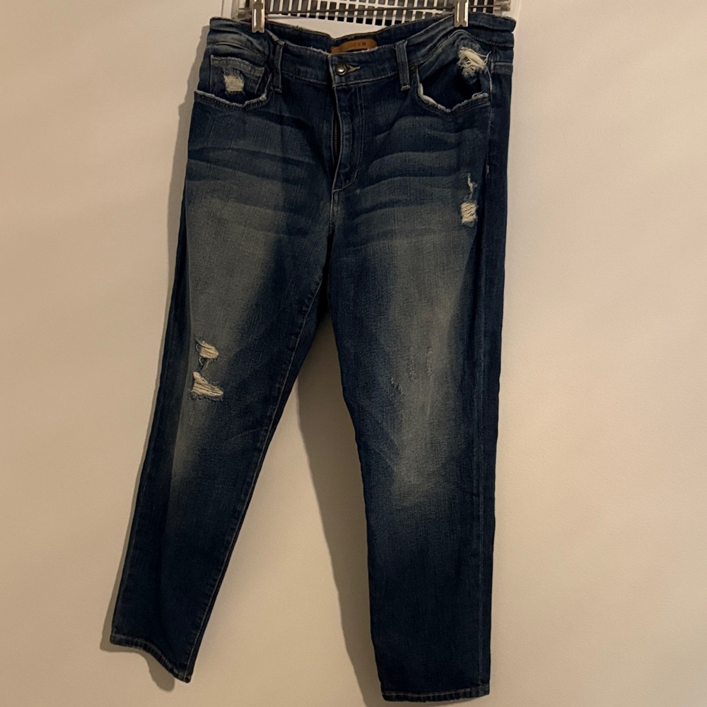 Joe's Jeans Distressed Blue  Vintage Reserved 1971 Cropped Boyfriend Jeans